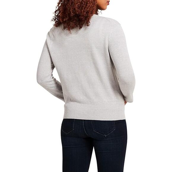 NIC + ZOE Busy Bee Embroidered Cardigan Size M Grey Multi - Picture 6 of 14